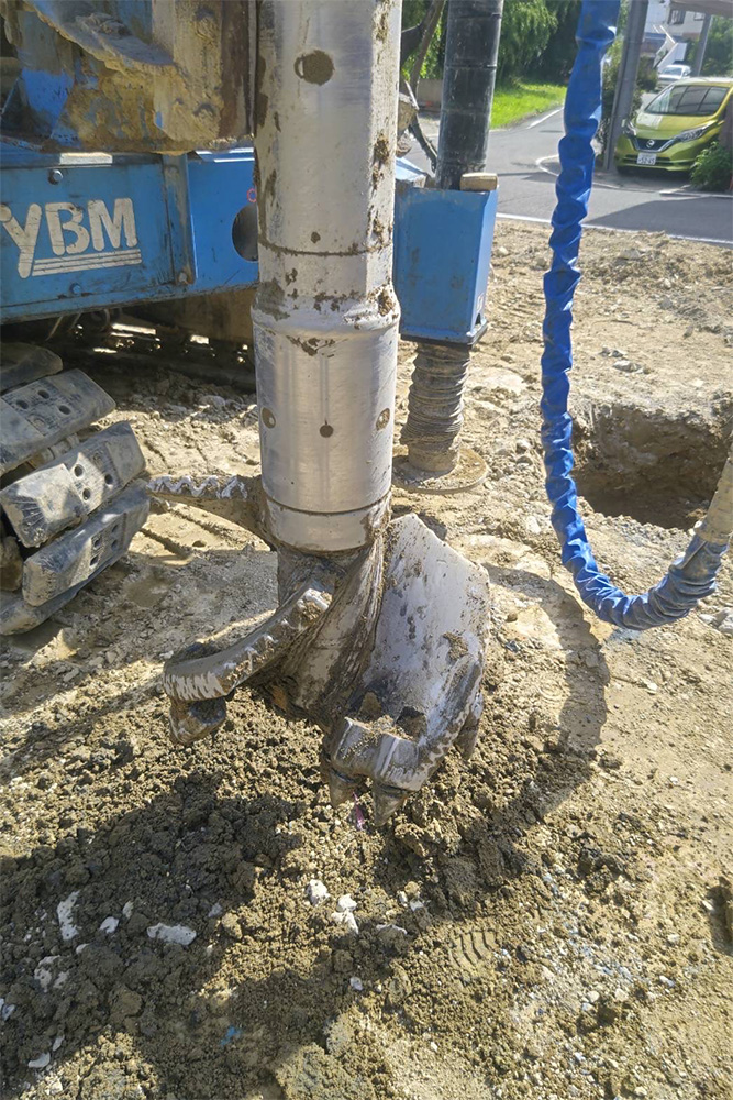 柱状改良体粉砕の様子4